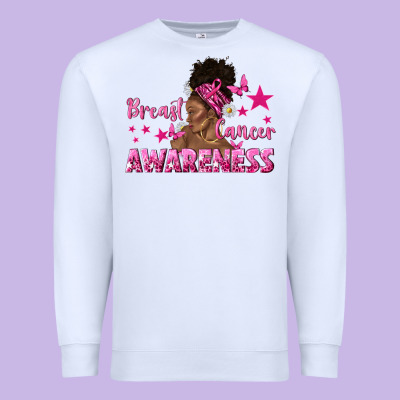 Breast Cancer Awareness With Afro Woman Premium Sweatshirt Designed By Texasbilliewilder