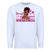 White Breast Cancer Awareness with Afro Woman Premium Sweatshirt - texasbilliewilder