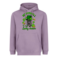 Lavender st patricks day my pitbuli my lucky charm with hat Heavyweight Hoodie - RanaPortraitStore