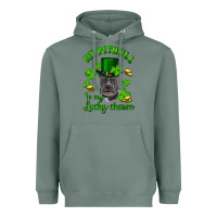 Sage st patricks day my pitbuli my lucky charm with hat Heavyweight Hoodie - RanaPortraitStore