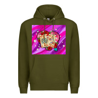 Army Green valentines day playing cards and pearl watercolor Premium Hoodie - AdoDesignShop