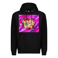 Black valentines day playing cards and pearl watercolor Premium Hoodie - AdoDesignShop