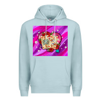 Blue Mist valentines day playing cards and pearl watercolor Premium Hoodie - AdoDesignShop