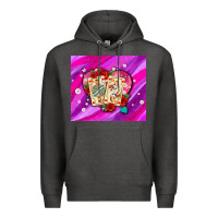 Charcoal Heather valentines day playing cards and pearl watercolor Premium Hoodie - AdoDesignShop