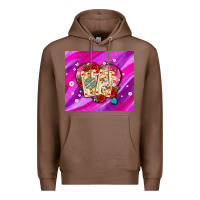 Chestnut valentines day playing cards and pearl watercolor Premium Hoodie - AdoDesignShop