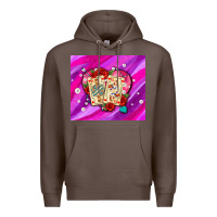 Coffee valentines day playing cards and pearl watercolor Premium Hoodie - AdoDesignShop