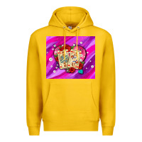 Lemon valentines day playing cards and pearl watercolor Premium Hoodie - AdoDesignShop