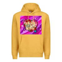 Mustard valentines day playing cards and pearl watercolor Premium Hoodie - AdoDesignShop