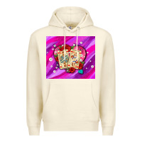 Sandshell valentines day playing cards and pearl watercolor Premium Hoodie - AdoDesignShop