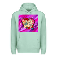 Seafoam valentines day playing cards and pearl watercolor Premium Hoodie - AdoDesignShop