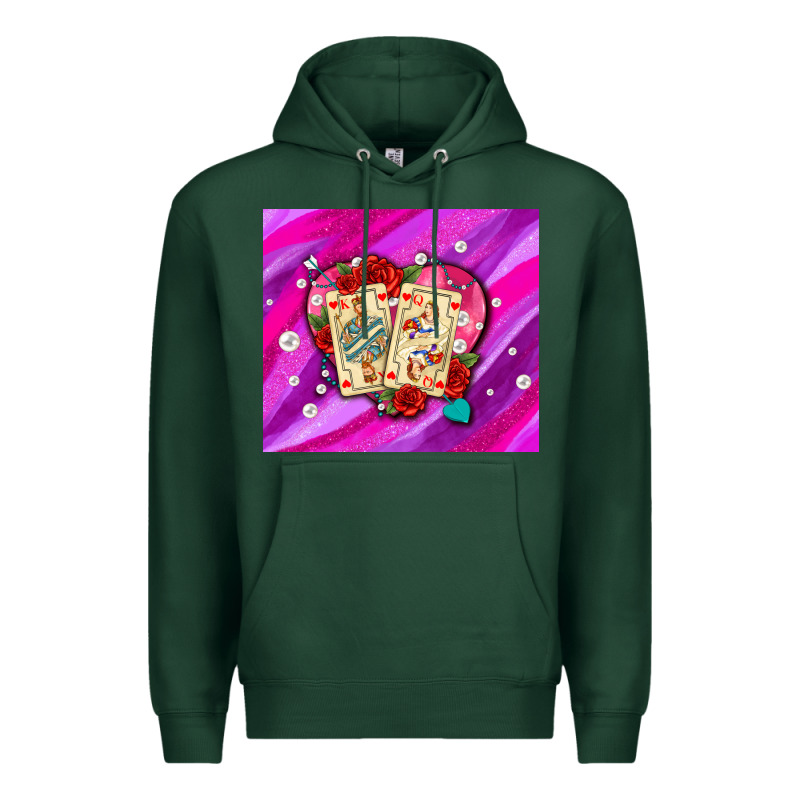 Valentines Day Playing Cards And Pearl Watercolor Premium Hoodie by AdoDesignShop | Teevron