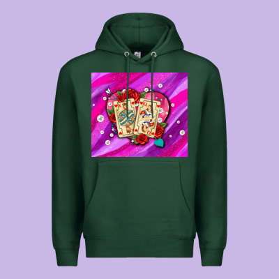 Valentines Day Playing Cards And Pearl Watercolor Premium Hoodie Designed By Adodesignshop