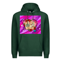 Sports Green valentines day playing cards and pearl watercolor Premium Hoodie - AdoDesignShop