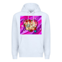 White valentines day playing cards and pearl watercolor Premium Hoodie - AdoDesignShop