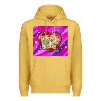 Antique Gold valentines day playing cards and pearl watercolor Premium Hoodie - AdoDesignShop