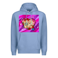 Colony Blue valentines day playing cards and pearl watercolor Premium Hoodie - AdoDesignShop