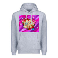 Heather Grey valentines day playing cards and pearl watercolor Premium Hoodie - AdoDesignShop
