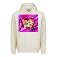 Oatmeal Heather valentines day playing cards and pearl watercolor Premium Hoodie - AdoDesignShop