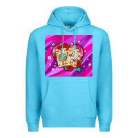 Ocean Blue valentines day playing cards and pearl watercolor Premium Hoodie - AdoDesignShop