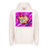 Pale Pink valentines day playing cards and pearl watercolor Premium Hoodie - AdoDesignShop