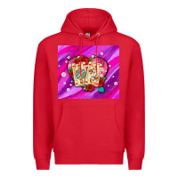 Red valentines day playing cards and pearl watercolor Premium Hoodie - AdoDesignShop