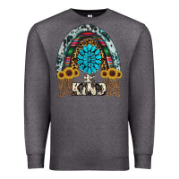 Charcoal Heather western rainbow  be kind Premium Sweatshirt - RanaPortraitStore