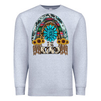 Heather Grey western rainbow  be kind Premium Sweatshirt - RanaPortraitStore