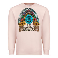 Pale Pink western rainbow  be kind Premium Sweatshirt - RanaPortraitStore