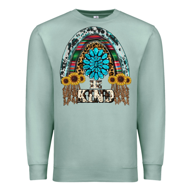 Western Rainbow  Be Kind Premium Sweatshirt by RanaPortraitStore | Teevron