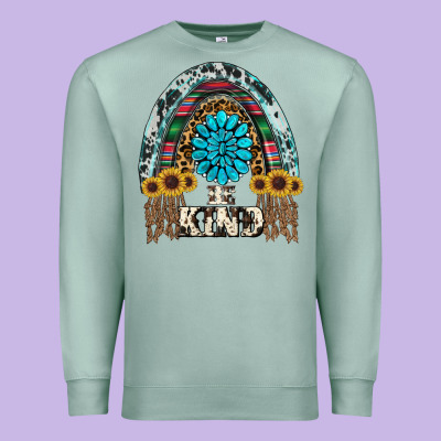 Western Rainbow  Be Kind Premium Sweatshirt Designed By Ranaportraitstore