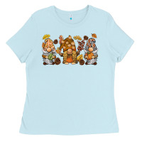Baby Blue fall gnomies Ladies Tee - BarkalooDesign