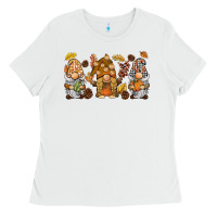 White fall gnomies Ladies Tee - BarkalooDesign