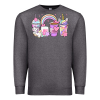 Charcoal Heather unicorn coffee cups Premium Sweatshirt - Zillion Design Studio