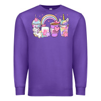 Purple unicorn coffee cups Premium Sweatshirt - Zillion Design Studio