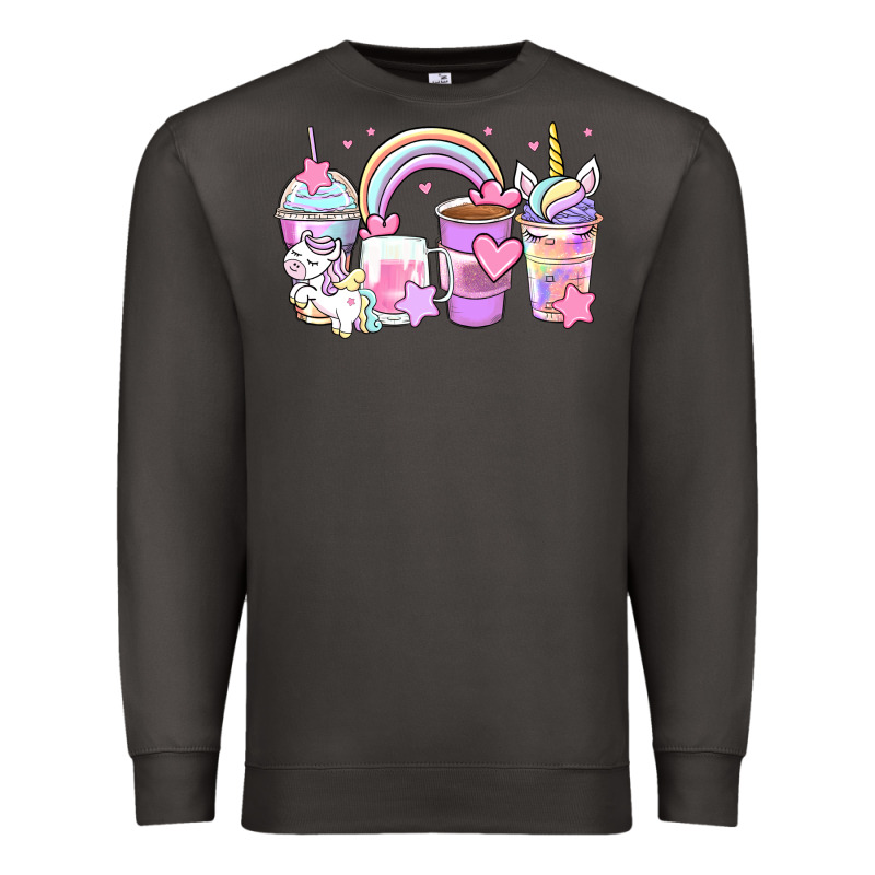 Unicorn Coffee Cups Premium Sweatshirt by Zillion Design Studio | Teevron