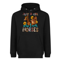 Black just a girl who loves horses Heavyweight Hoodie - Zillion Design Studio