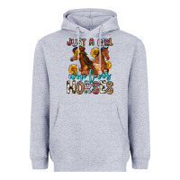 Heather Grey just a girl who loves horses Heavyweight Hoodie - Zillion Design Studio