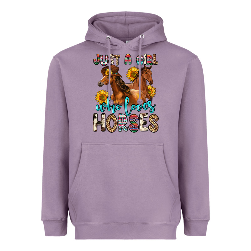 Just A Girl Who Loves Horses Heavyweight Hoodie by Zillion Design Studio | Teevron