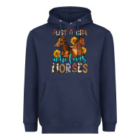 Navy just a girl who loves horses Heavyweight Hoodie - Zillion Design Studio
