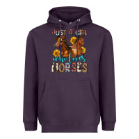 Plum just a girl who loves horses Heavyweight Hoodie - Zillion Design Studio