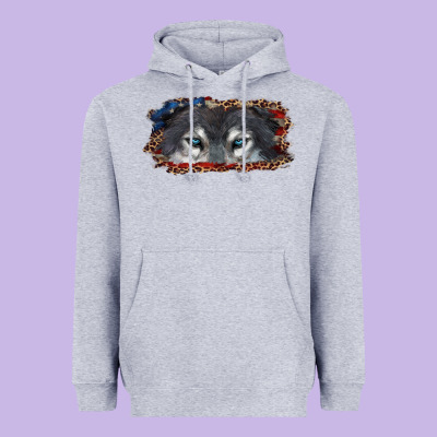 Wolf Eyes American Flag Heavyweight Hoodie Designed By Ranaportraitstore