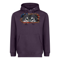 Plum wolf eyes american flag Heavyweight Hoodie - RanaPortraitStore