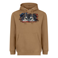 Toasted Coconut wolf eyes american flag Heavyweight Hoodie - RanaPortraitStore