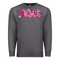 Charcoal Heather Breast Cancer Brave Premium Sweatshirt - texasbilliewilder