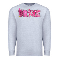 Heather Grey Breast Cancer Brave Premium Sweatshirt - texasbilliewilder