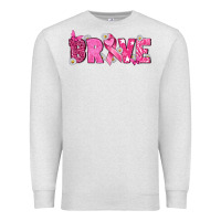 Oatmeal Heather Breast Cancer Brave Premium Sweatshirt - texasbilliewilder