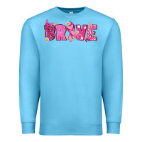 Ocean Blue Breast Cancer Brave Premium Sweatshirt - texasbilliewilder