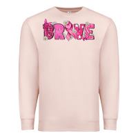 Pale Pink Breast Cancer Brave Premium Sweatshirt - texasbilliewilder