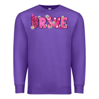 Purple Breast Cancer Brave Premium Sweatshirt - texasbilliewilder