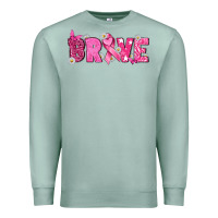 Seafoam Breast Cancer Brave Premium Sweatshirt - texasbilliewilder